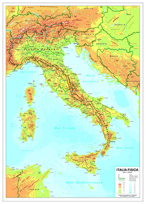Italia fisica cartografica visceglia
